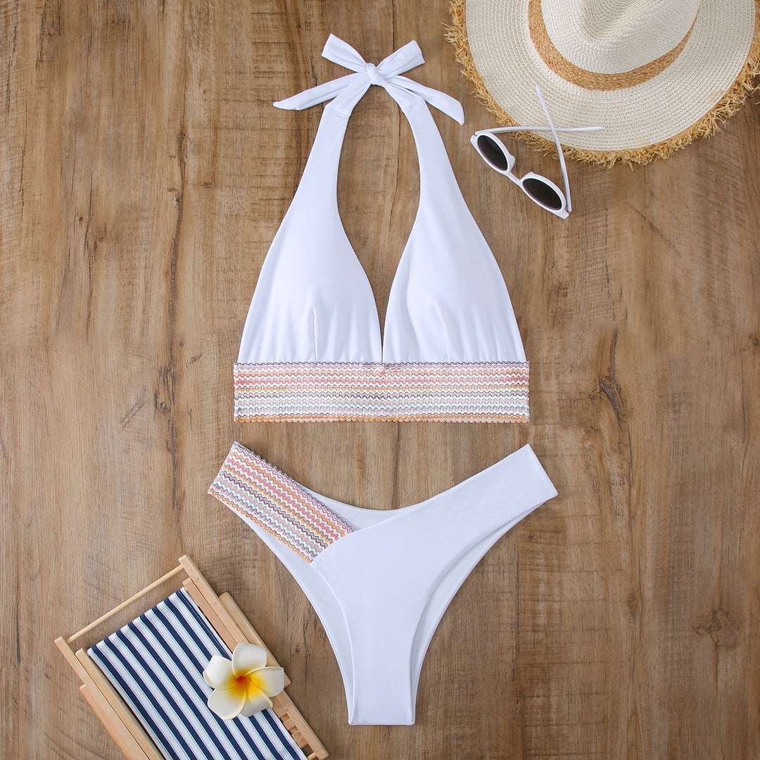 Women Triangle Bikini Set with stylish wrap band Mune Fashion