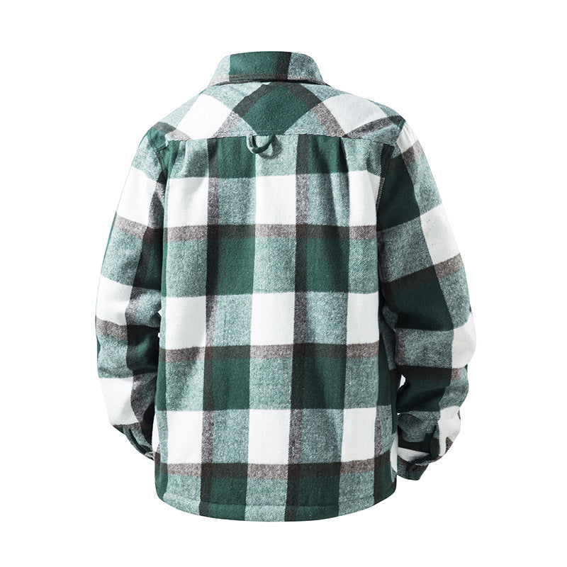 Men's Checked Flannel Jacket with Practical Pockets Mune Fashion