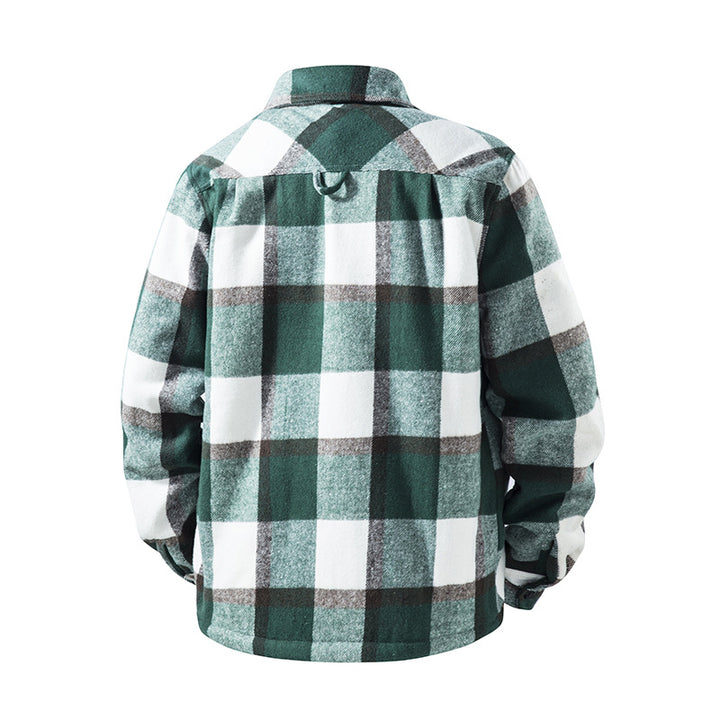 Men's Checked Flannel Jacket with Practical Pockets Mune Fashion