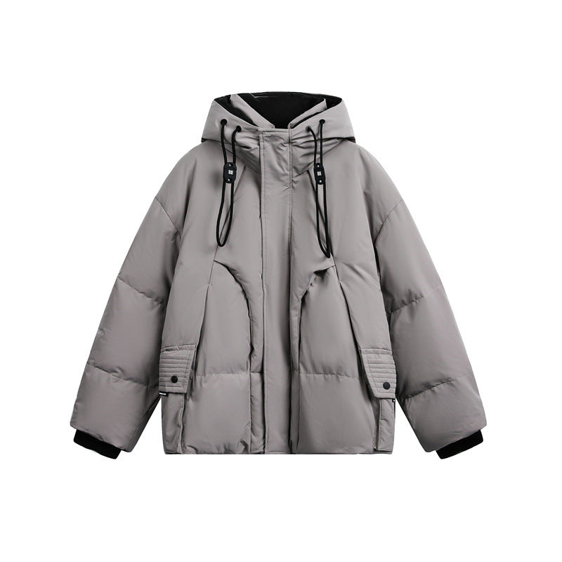 Men's Padded Quilted Jacket with Hood and Drawstring Mune Fashion