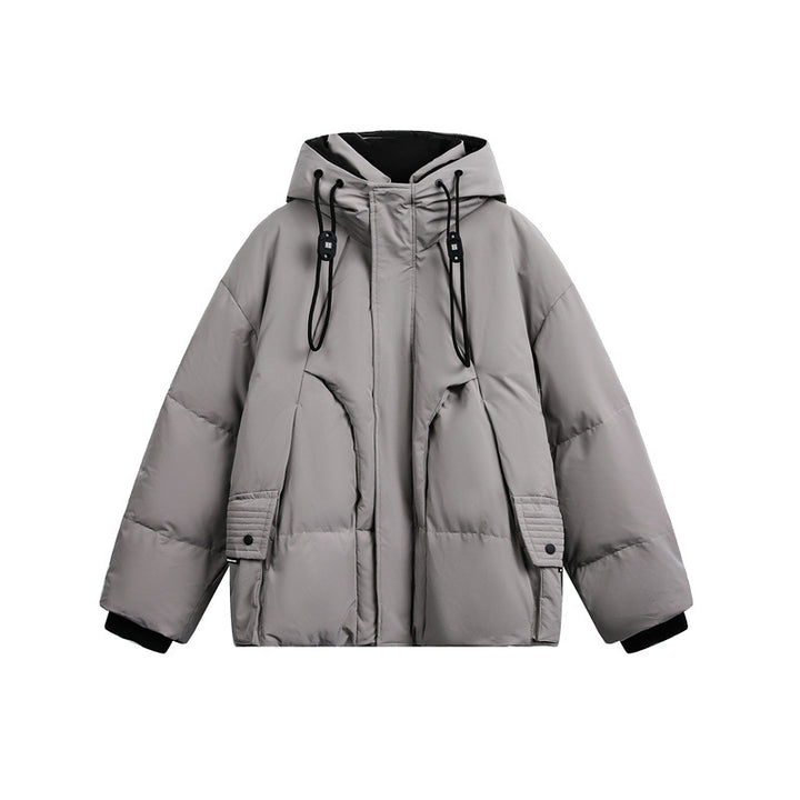 Men's Padded Quilted Jacket with Hood and Drawstring Mune Fashion