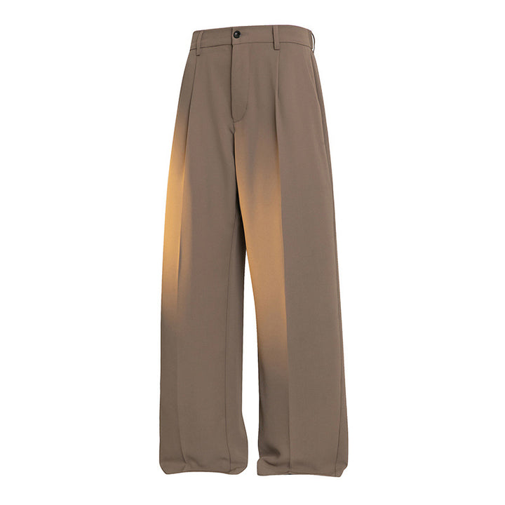 Men's leisure pants with asymmetrical cut