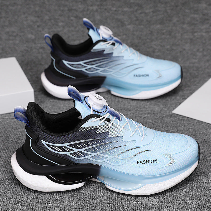 Men's breathable training sneakers with fine knitted upper material, rotary closure system and two-stage cushioning chamber sole Mune Fashion