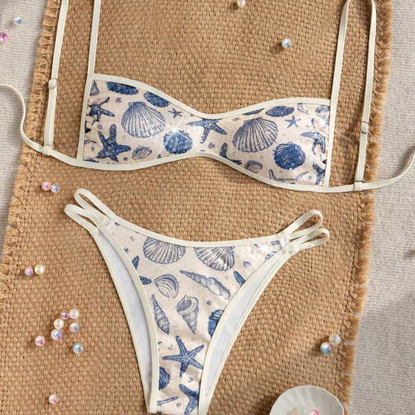 Women's bandeau bikini with maritime shell motif Mune Fashion