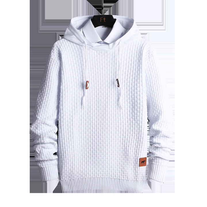Men's Structured Hooded Knit Sweater with Relief Texture Mune Fashion
