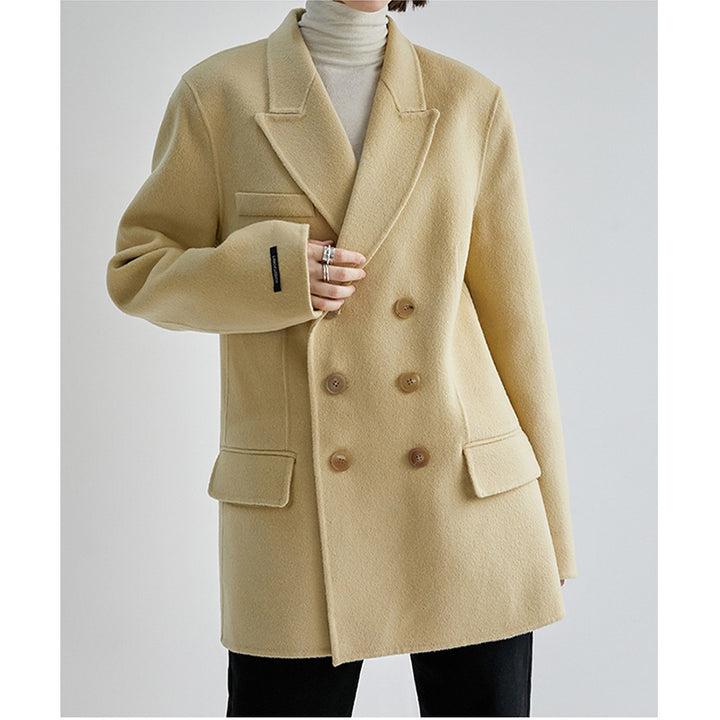 Women Elegant Oversized Blazer with Double Wide Button Placket Mune Fashion