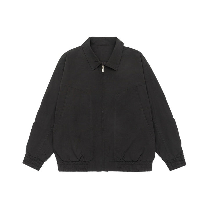 Unisex Oversize Blouson Jacket with Shirt Collar and Elastic Waistband Mune Fashion