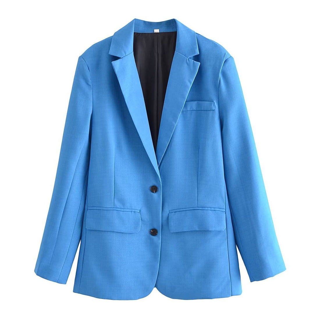 Women nan lighter unstructured long blazer with falling lapel and patch pockets Mune Fashion