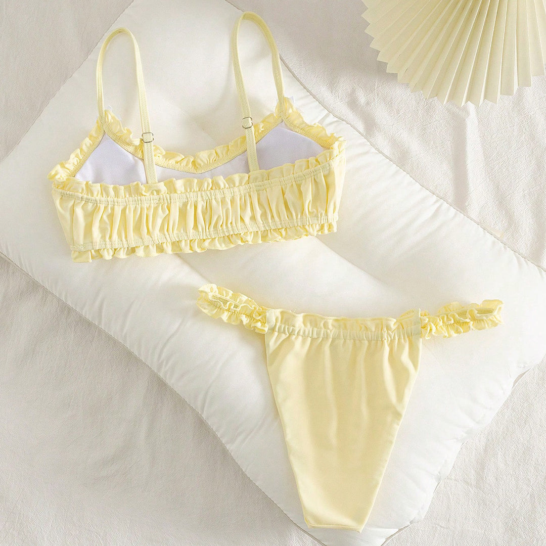 Women's Ruffle Top Bikini with Charming Bow Details Mune Fashion