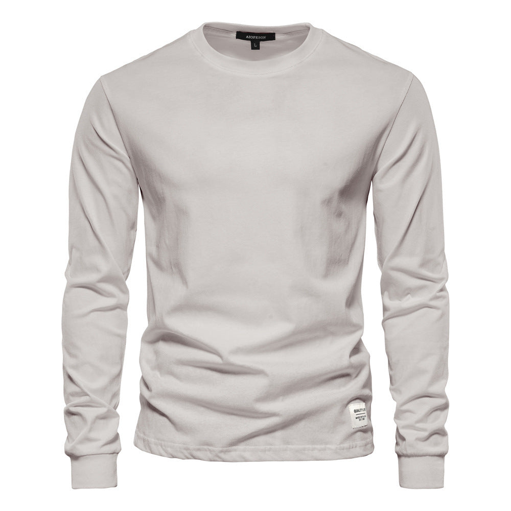 Men's classic long-sleeved cotton shirt with round neck and elastic cuffs Mune Fashion