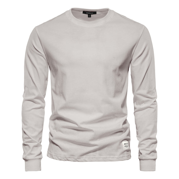 Men's classic long-sleeved cotton shirt with round neck and elastic cuffs Mune Fashion
