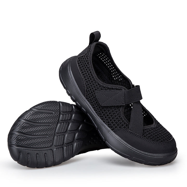 Ladies non-breathable knitted strap sneakers with Velcro fastener padded comfort sole and flexible profile outsole Mune Fashion