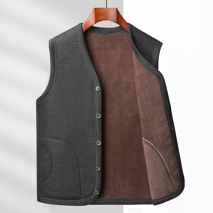 Men's Padded Thermal Vest with Cozy Fleece Lining and Button Placket Mune Fashion
