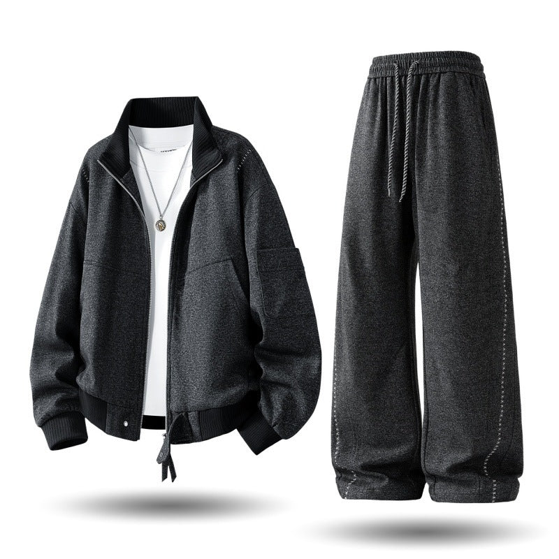 Men's comfortable oversized leisure training suit with zip-up jacket and loose joggers Mune Fashion