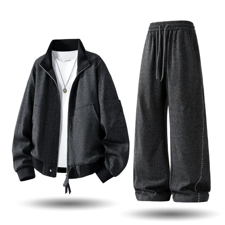 Men's comfortable oversized leisure training suit with zip-up jacket and loose joggers Mune Fashion