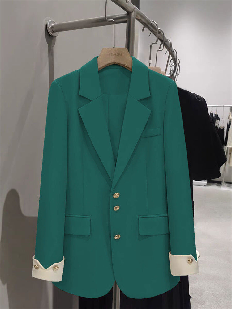 Women Elegant Blazer with Golden Button Details Mune Fashion