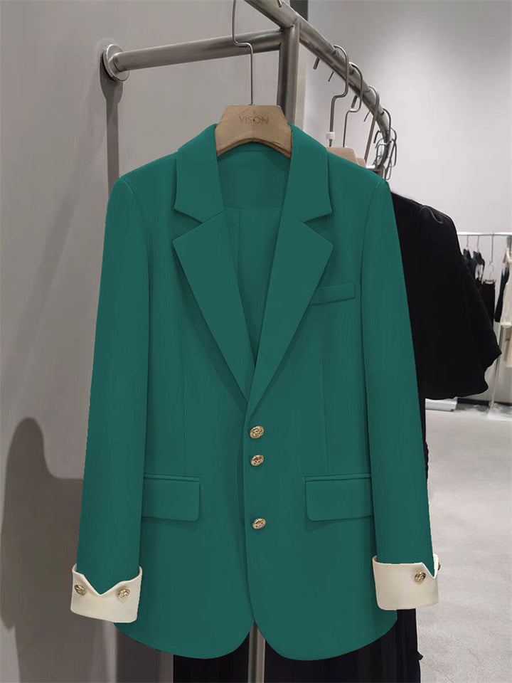Women Elegant Blazer with Golden Button Details Mune Fashion