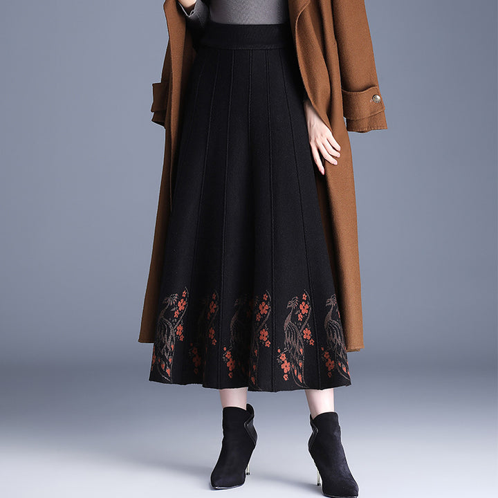 Ladies Elegant Maxi Skirt with Floral Lace Trim Mune Fashion