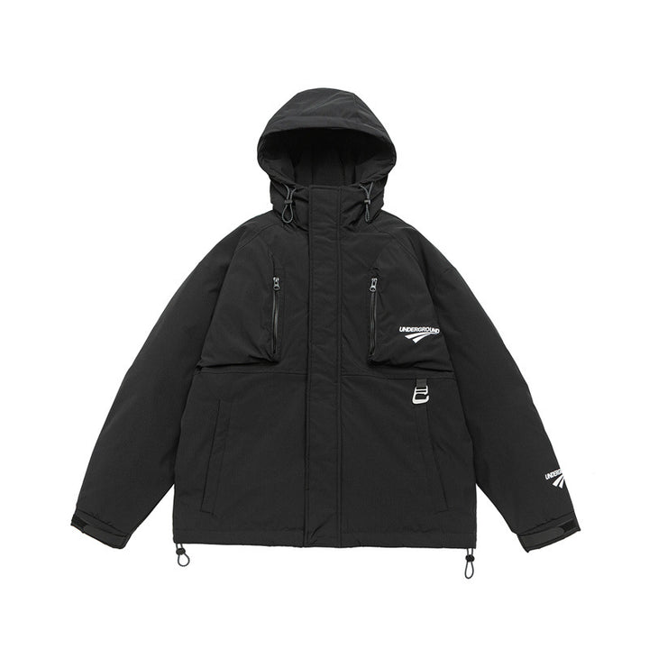 Unisex Technical Padded Parka Jacket with Hood and Zip Chest Pockets Mune Fashion