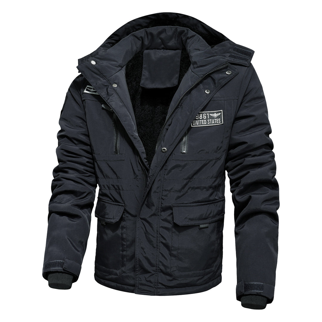 Men's water-repellent utility parka with teddy lining, hood, and multifunction pockets Mune Fashion
