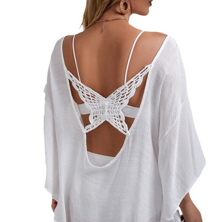 Women's airy beach cover-up with delicate crochet work Mune Fashion