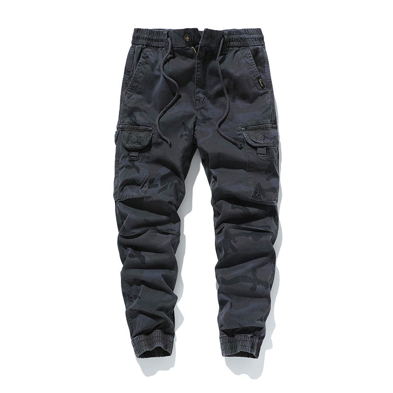 Men's Military-Style Cargo Jogger made of cotton blend with elastic drawstring waistband and modular flap pockets Mune Fashion