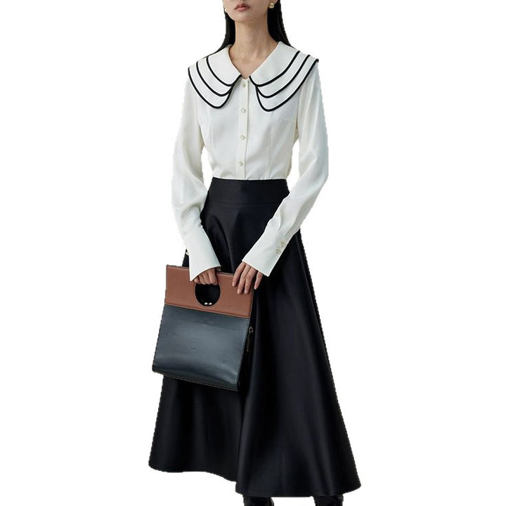 Women Elegant and Flowing Midi Skirt Mune Fashion