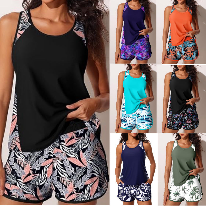 Women's sporty tankini set with geometric design Mune Fashion