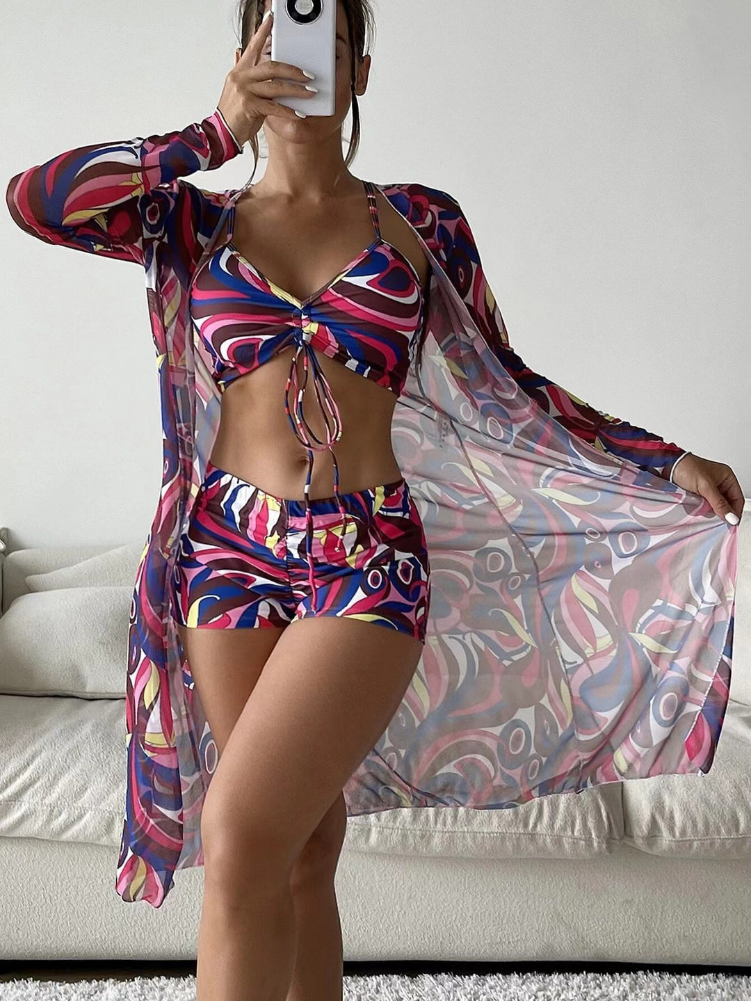 Women's tankini set with fashionable overshirt Mune Fashion