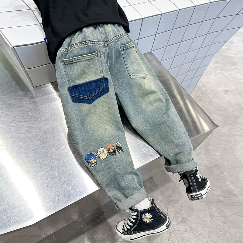 Unisex trendy Baggy Jeans with creative embroidery Mune Fashion