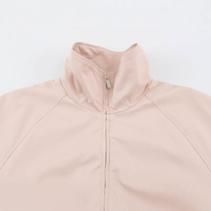 Women's Boxy Short Blouson with High Stand-Up Collar and Zipper Drune