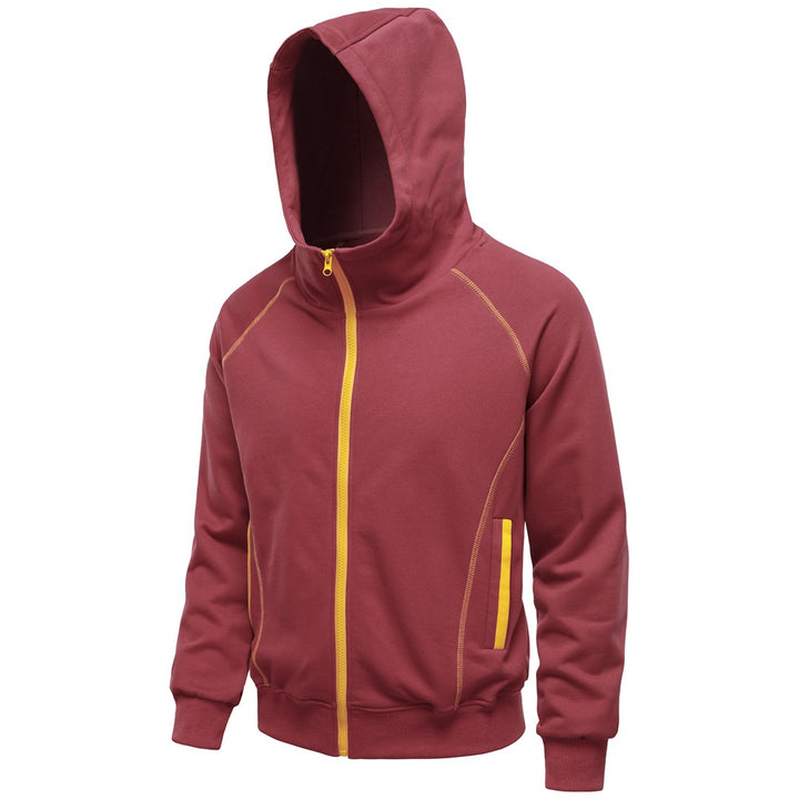 Men's hoodie zip jacket in sporty raglan style with contrast seams and ribbed cuffs Mune Fashion