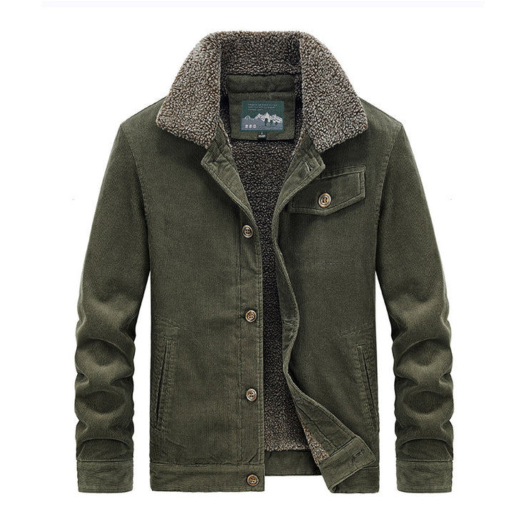 Men's corduroy blouson with full Sherpa lining and lapel collar Mune Fashion