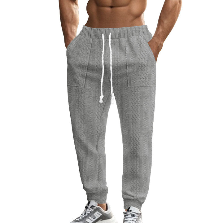 Men's cable knit joggers with drawstring waistband and patch pockets Mune Fashion