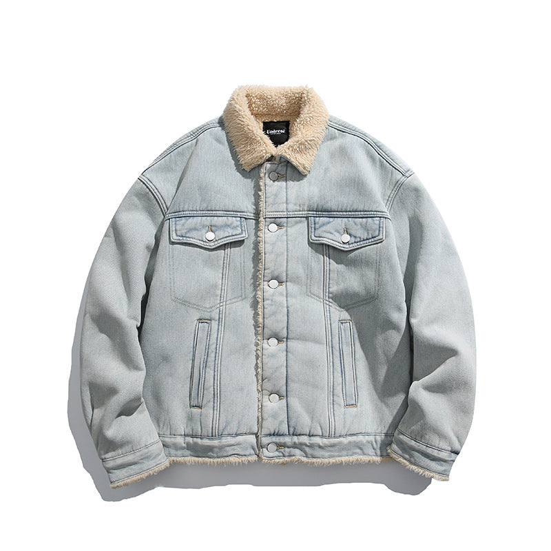 Unisex Oversize Denim Jacket with Teddy Lining and Sherpa Collar Mune Fashion