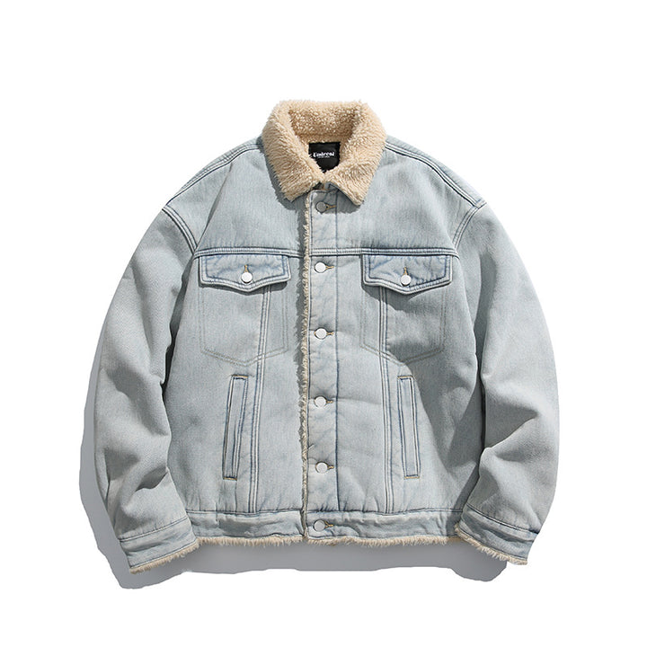 Unisex Oversize Denim Jacket with Teddy Lining and Sherpa Collar Mune Fashion