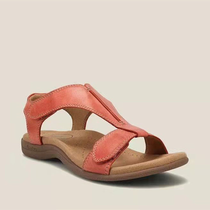 Women Comfortable Flat Sandals with Ergonomic Cork Comfort Footbed and Velcro Closure Mune Fashion