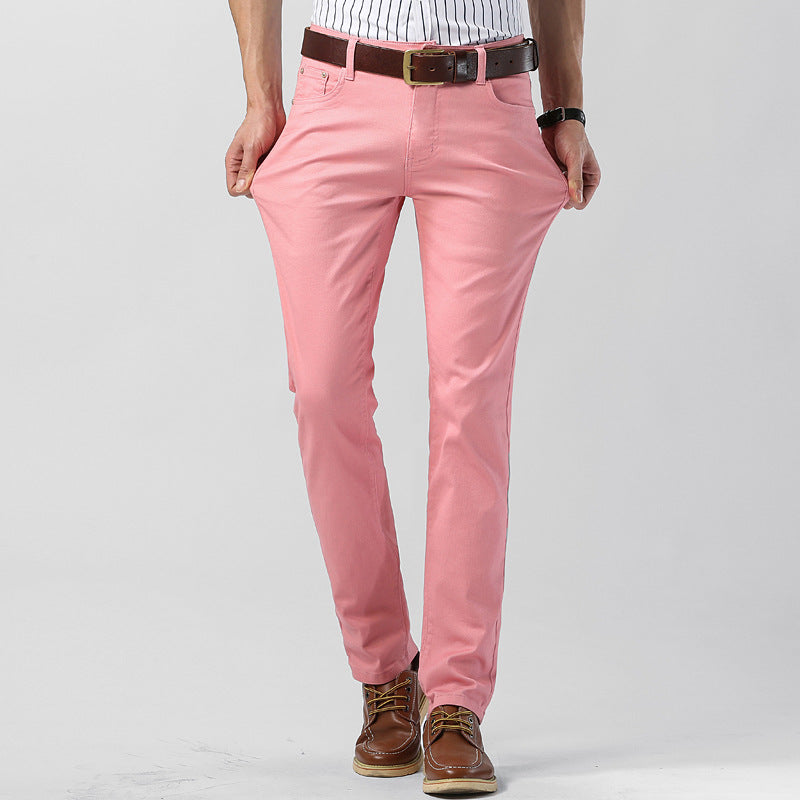 Men's Slim Fit Casual Pants Elastic