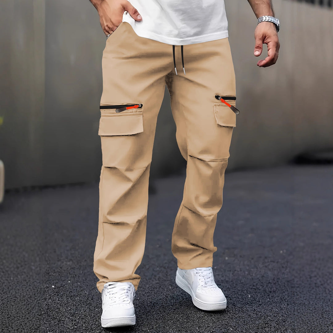 Men's cargo joggers with multifunction pockets, drawstring & zippers Mune Fashion