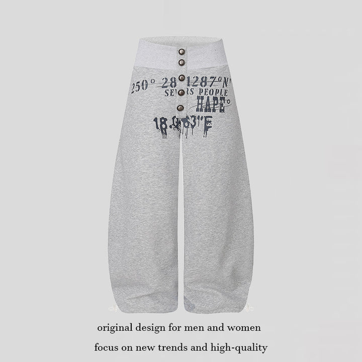 Women's culotte lounge pants with high ribbed waistband, front decorative button placket and adjustable hem Mune Fashion