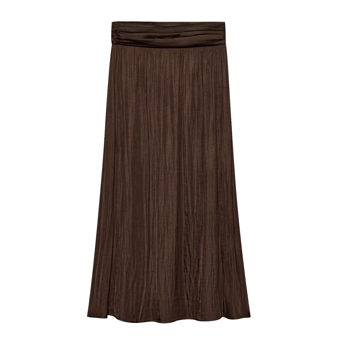 Women's maxi skirt with pleated crinkle look and gathered waistband Mune Fashion