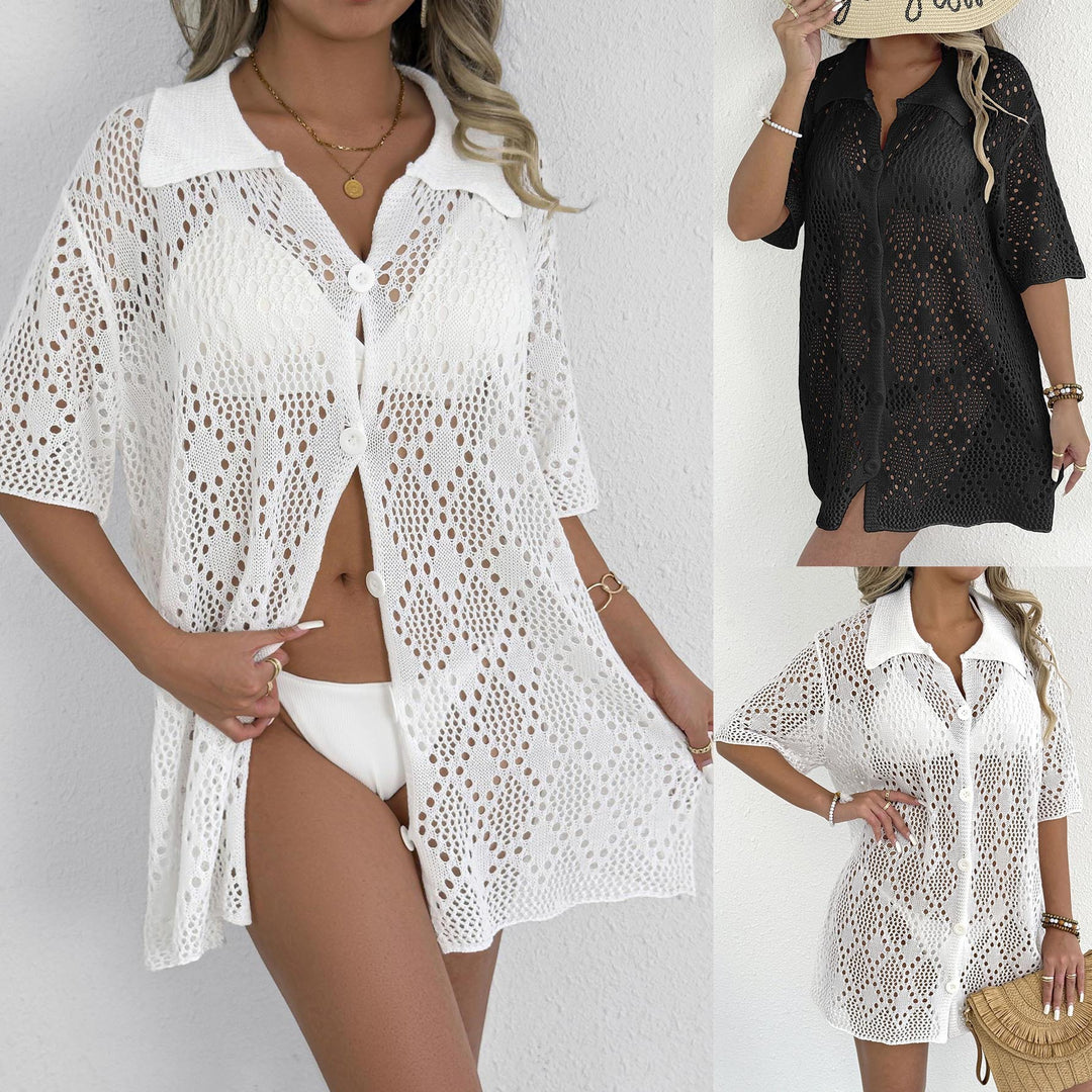 Women's casual beach slouch shirt made of mesh material Mune Fashion
