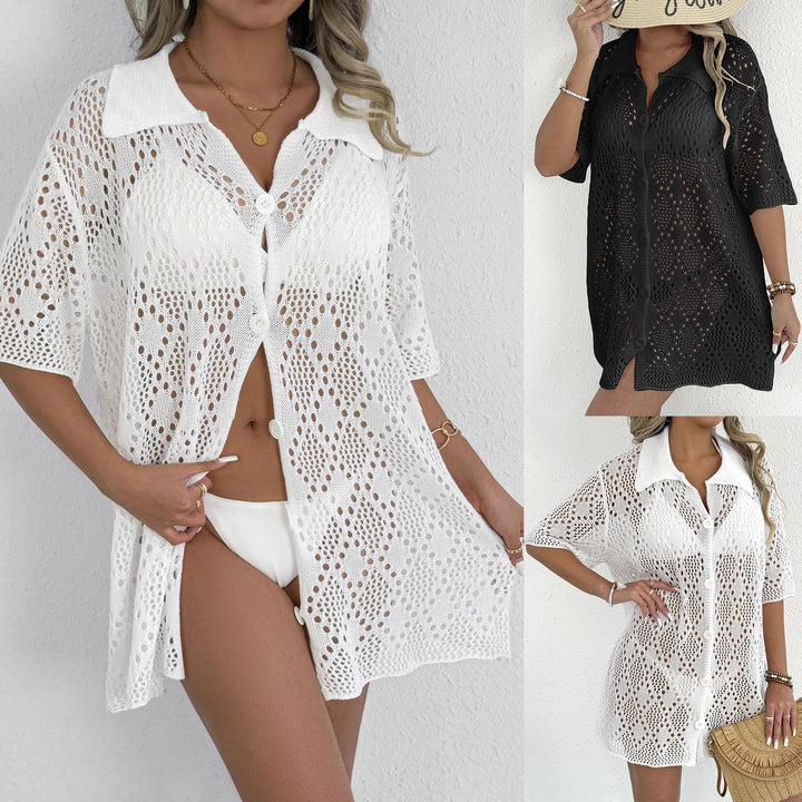 Women's casual beach slouch shirt made of mesh material Mune Fashion