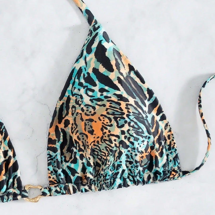 Women's Triangle Bikini with Exotic Animal Print Mune Fashion