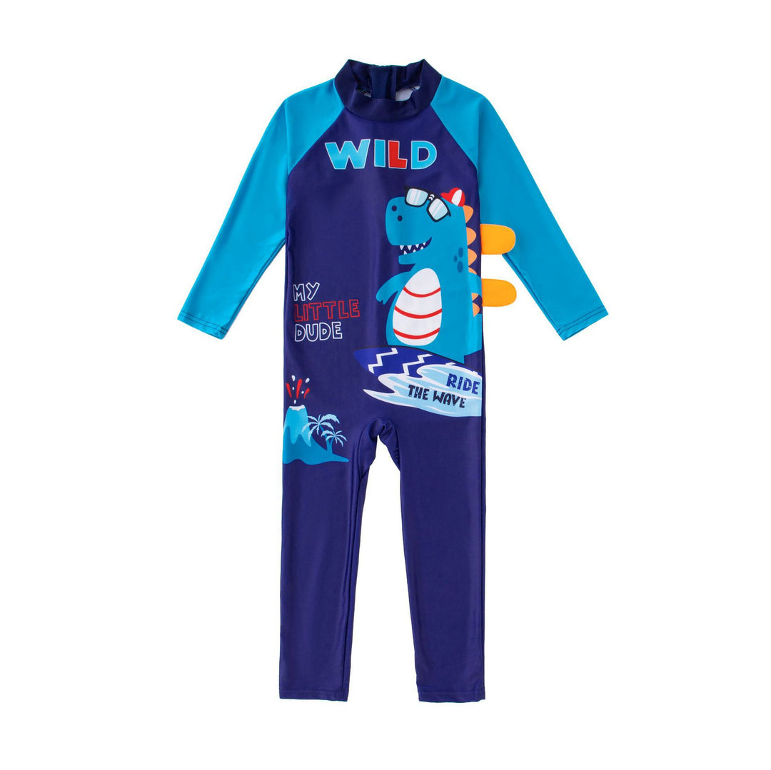 Boys UV protection swimsuit with long sleeves and cute dinosaur design Mune Fashion