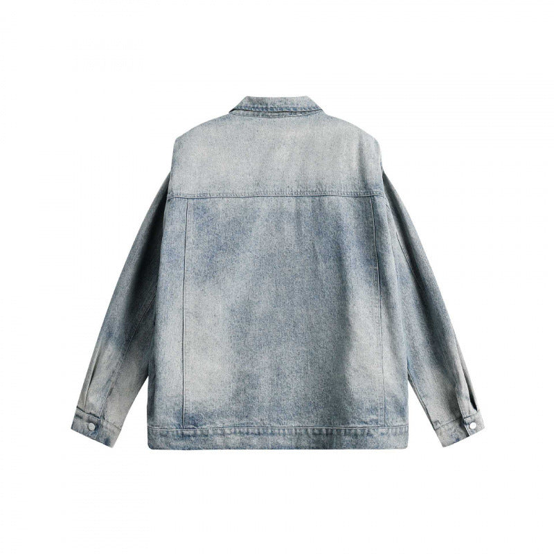 Unisex Boxy Denim Jacket with Double Chest Zipper, Flap Pockets and Straight Hem Mune Fashion