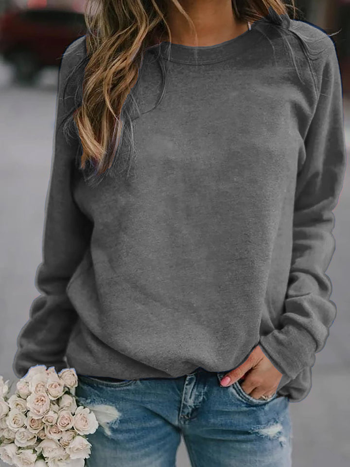 Women's Casual Oversized Sweatshirt with Crew Neck and Raglan Sleeves Mune Fashion