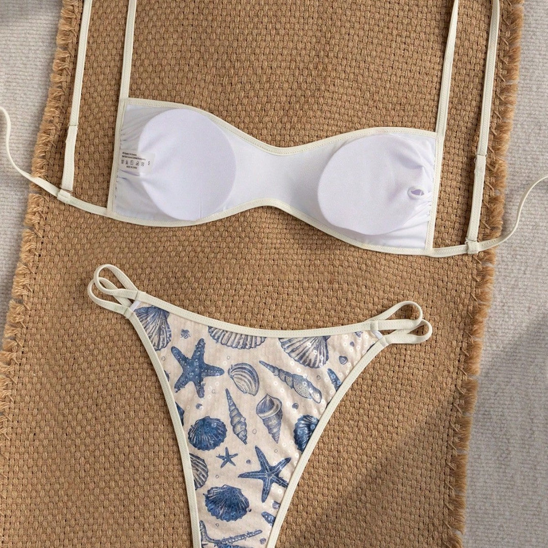 Women's bandeau bikini with maritime shell motif Mune Fashion