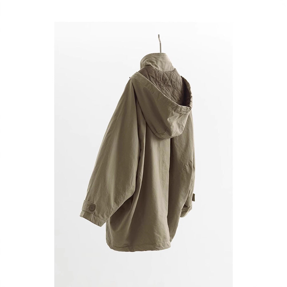 Women's Fashionable Transitional Jacket with Removable Hood Mune Fashion
