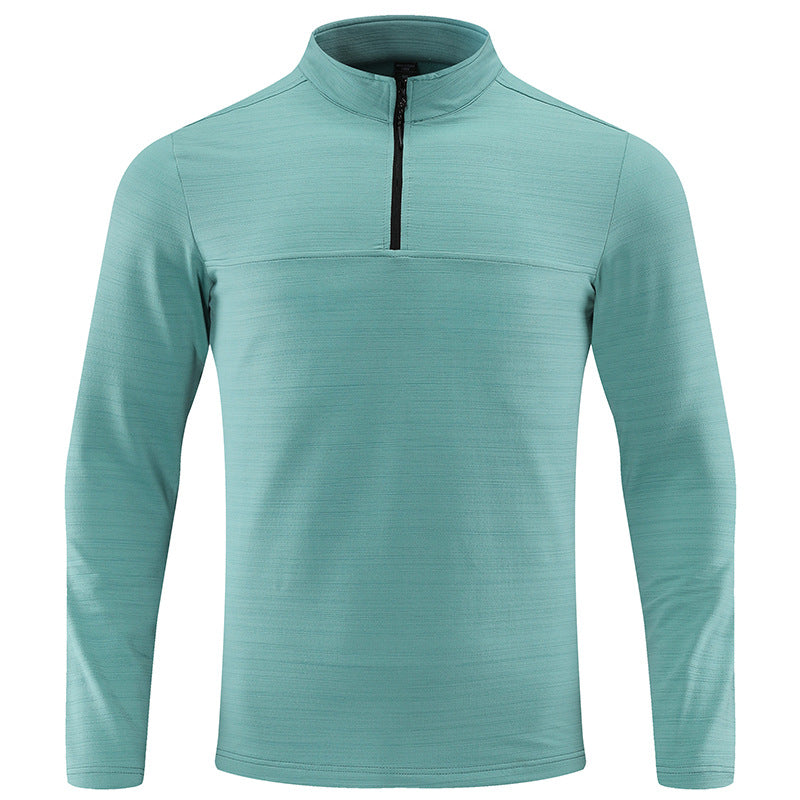 Men's Functional Half-Zip Long Sleeve Shirt with Stand-Up Collar and Breathable Stretch Material Mune Fashion